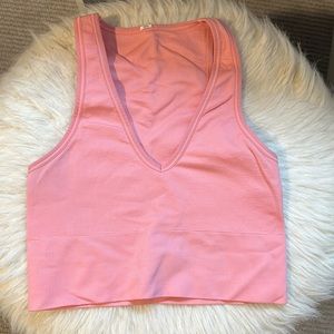Hot Pink Athleta Aurora Seamless Crop Rib Tank